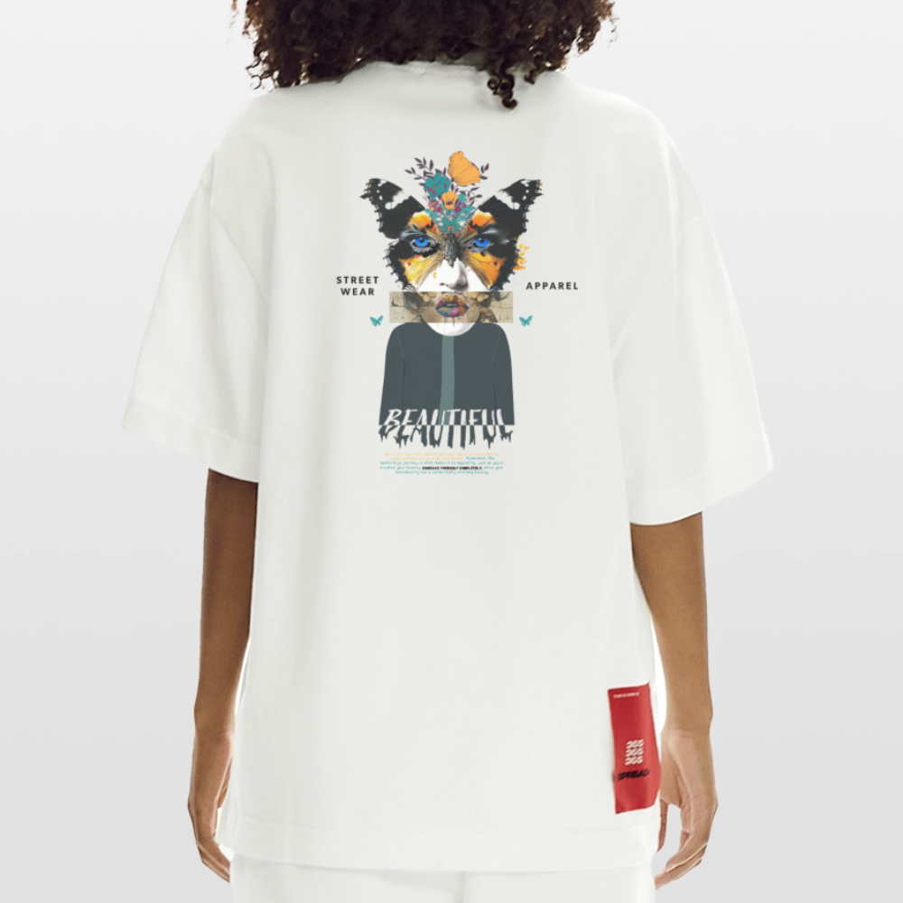 Siriothis, Schmetterling, 1st | Heve, Heavyweight Oversized Bio T-Shirt, Unisex - OFF WHITE