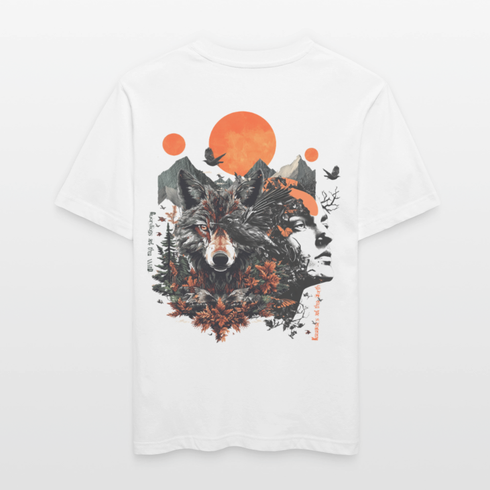 Vaermundis, Wolf, 1st | Essential, Relaxed Fit Unisex Bio T-Shirt - Weiß