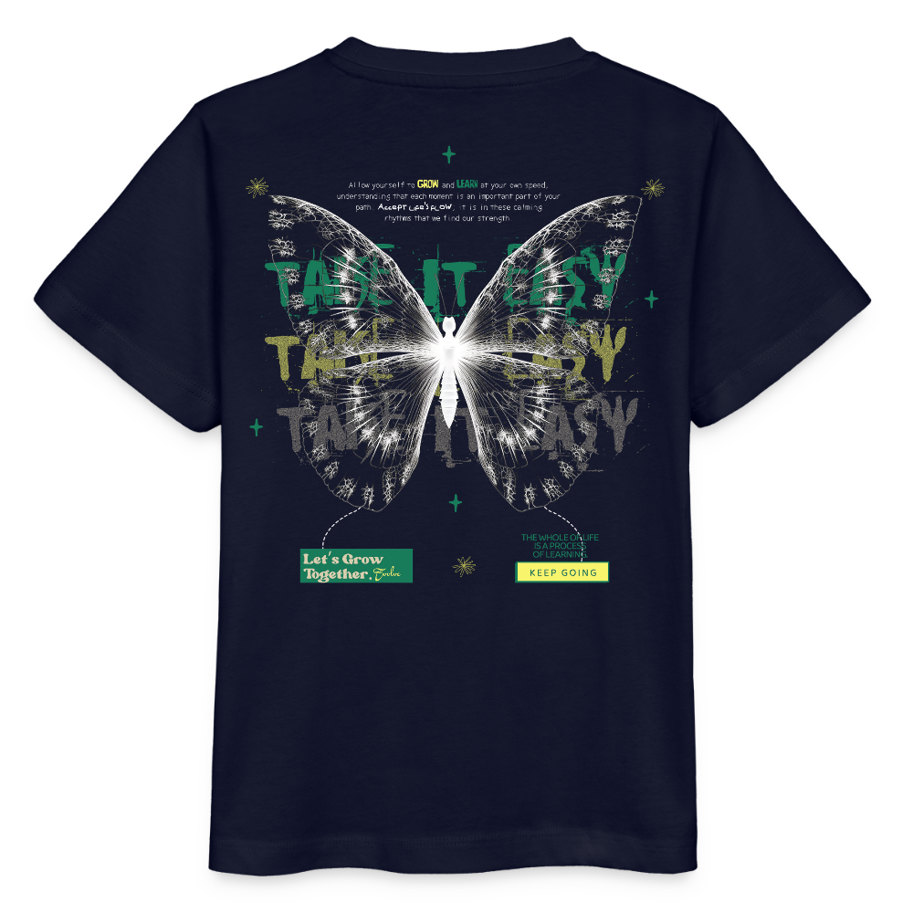 Hesinkar, Schmetterling, 1st | Kinder Bio T-Shirt - Navy