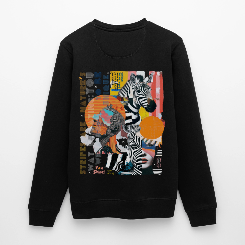 Aresia, Zebra, 1st | Roller, Unisex Bio-Sweatshirt - Schwarz
