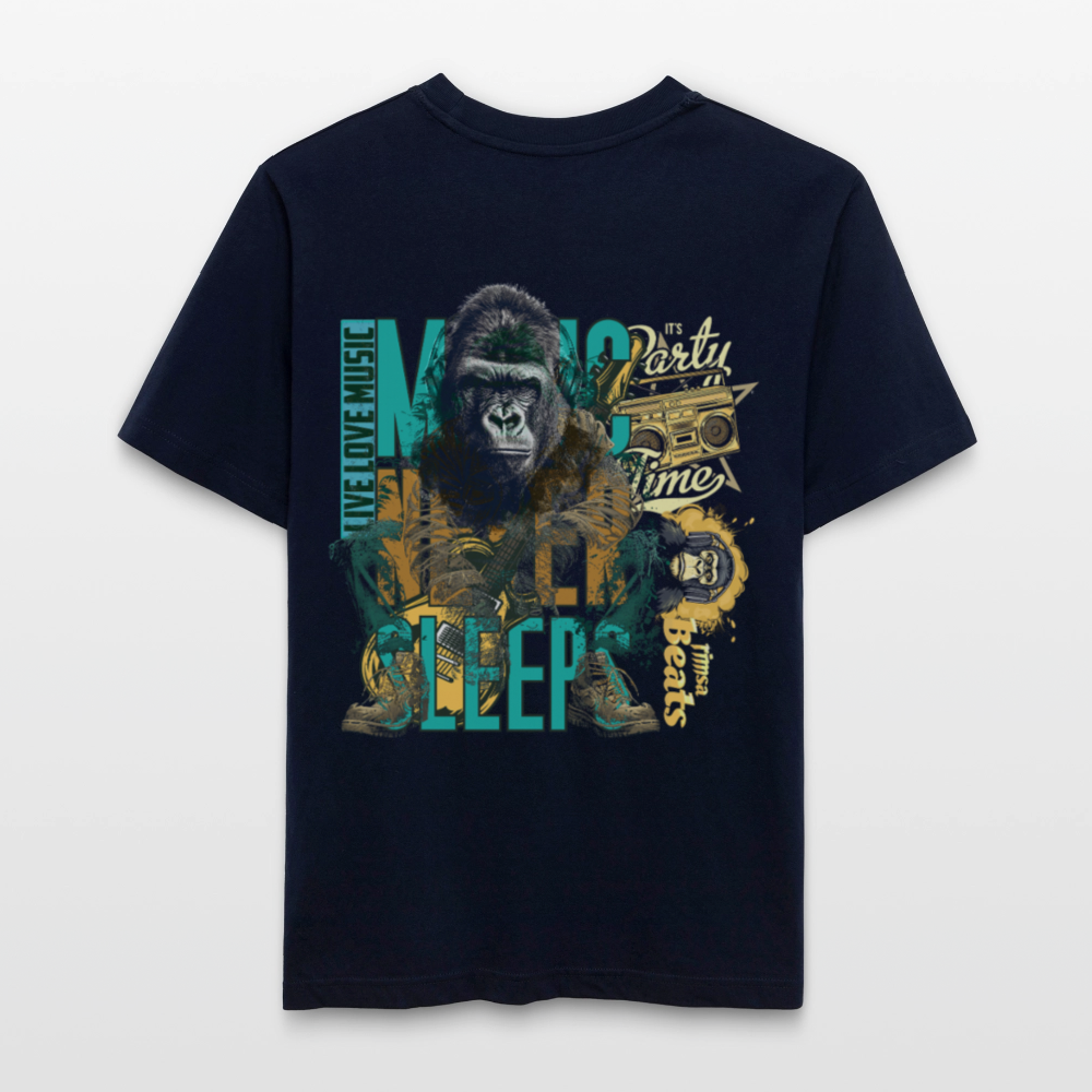 Herakles, Gorilla, 1st | Essential, Relaxed Fit Unisex Bio T-Shirt - Navy