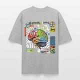 Apollon, Gehirn, 1st | Blaster, Oversize Bio T-Shirt, Unisex - Grau meliert