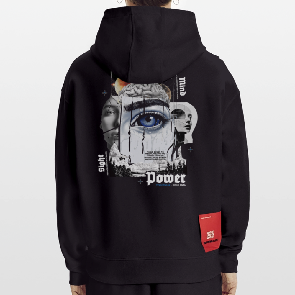 Yuanshi, Auge, 1st | Heavyweight Oversized Bio Hoodie, Unisex - SOLID BLACK