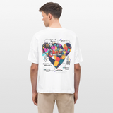 Baldurion, Herzen, 1st | Blaster, Oversize Bio T-Shirt, Unisex - Weiß