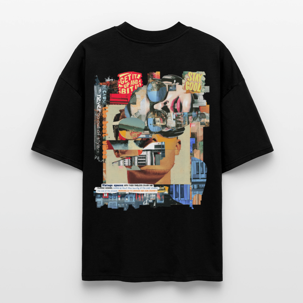 Seraphion2, Gesichter, 1st | Blaster, Oversize Bio T-Shirt, Unisex - Schwarz