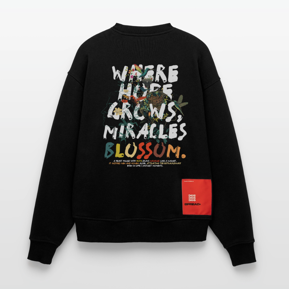 Quetzalcoatl, Vogel, 1st | Heavyweight Oversized Bio Sweater, Unisex - SOLID BLACK