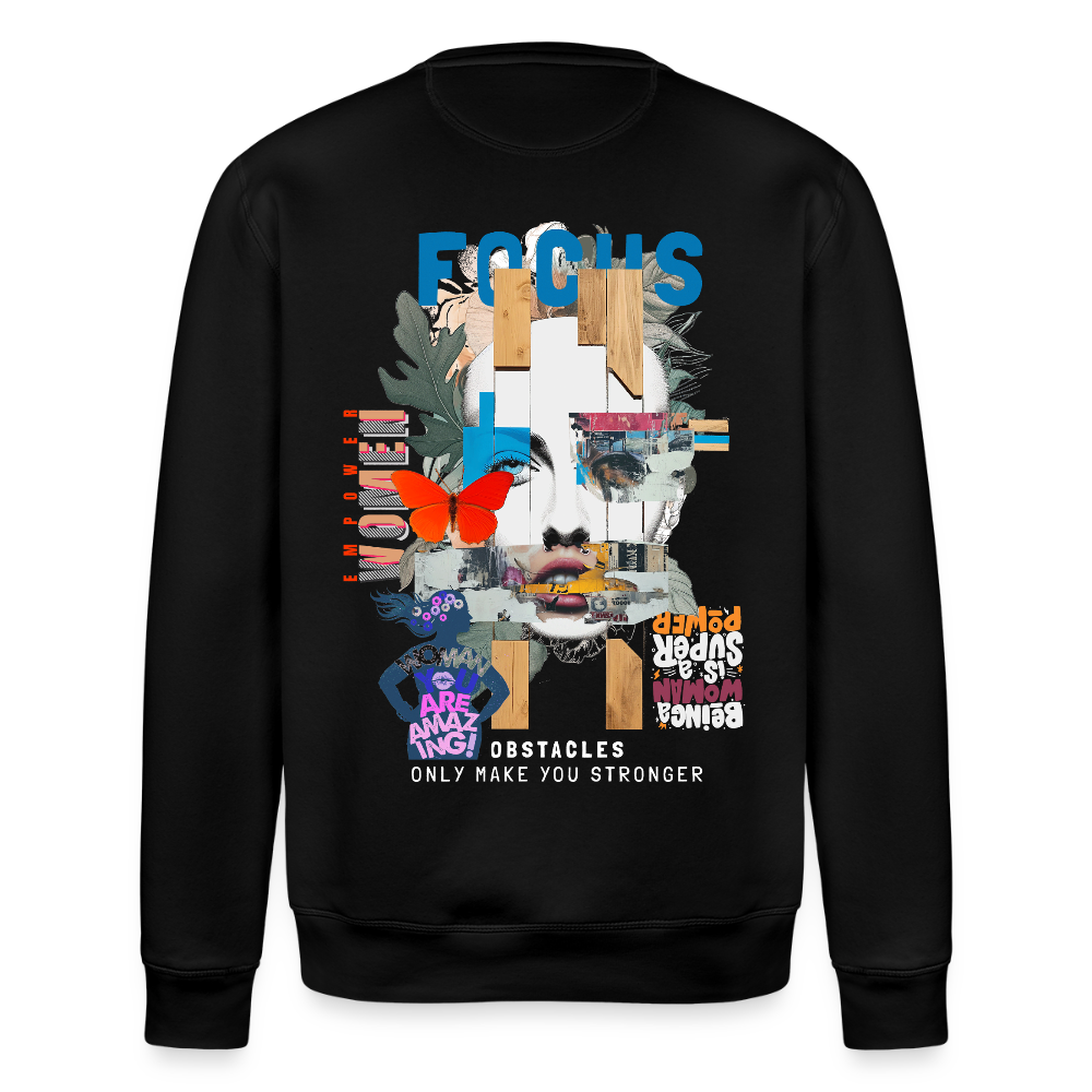 Nerthus, Gesicht, 1st | Roller, Unisex Bio-Sweatshirt - Schwarz