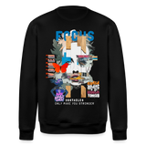 Nerthus, Gesicht, 1st | Roller, Unisex Bio-Sweatshirt - Schwarz