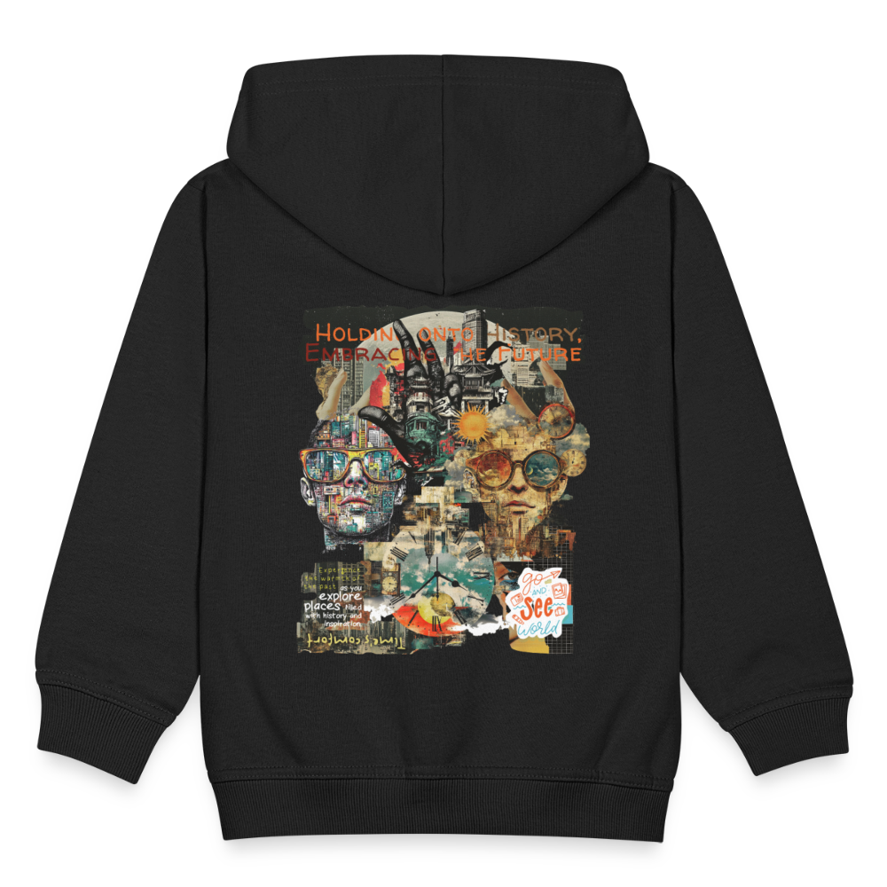 Huitzilopochtli, Gesichter, 1st | Kinder Zip Hoodie - Schwarz