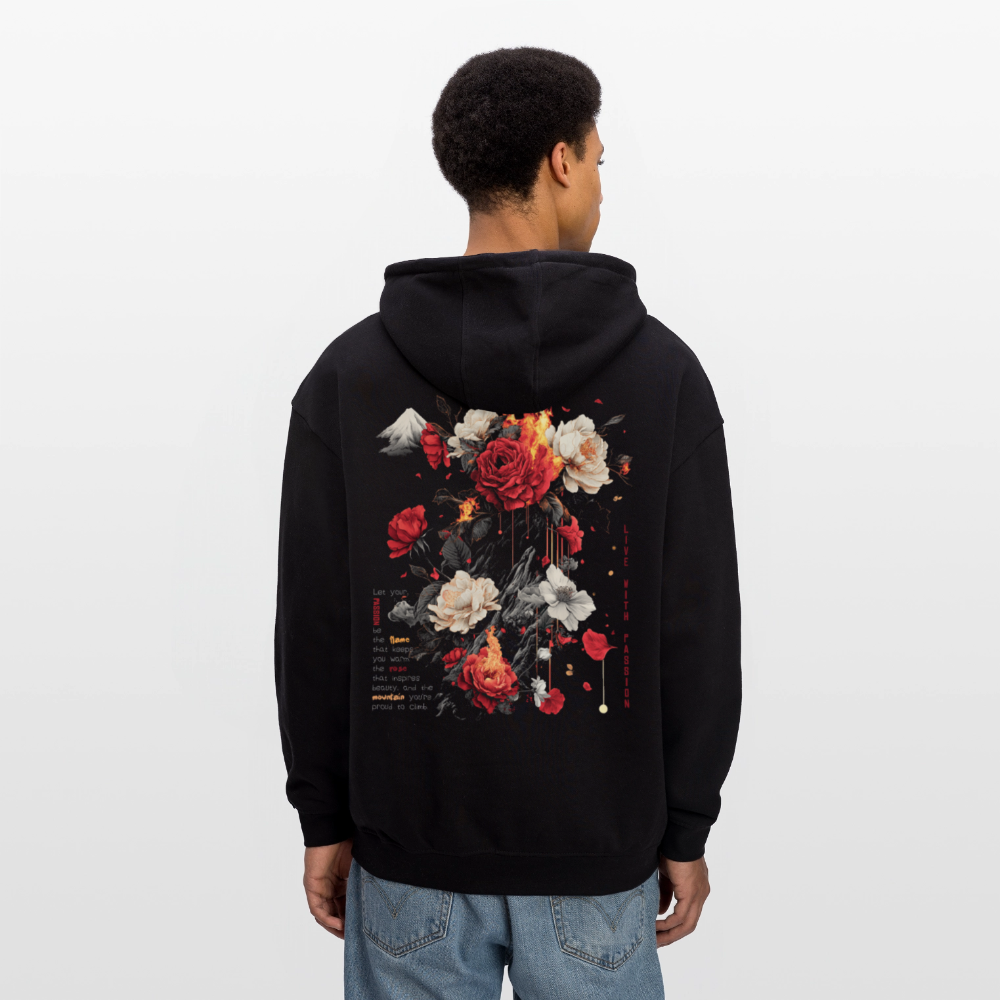 Manannan, Rose, 1st | Freshhood, Oversized Unisex Hoodie - Schwarz