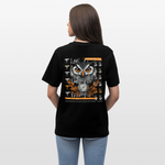 Marid, Eule, 1st | Essential, Relaxed Fit Unisex Bio T-Shirt - Schwarz