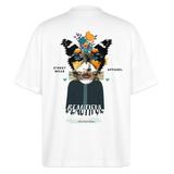 Siriothis, Schmetterling, 1st | Blaster, Oversize Bio T-Shirt, Unisex - Weiß
