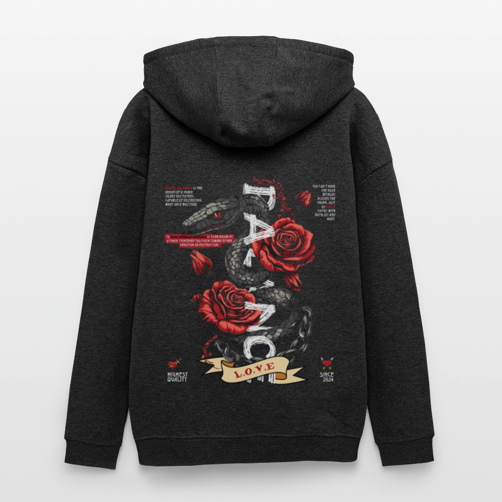 Hephani, Schlange, 1st | Freshhood, Oversized Unisex Hoodie - Anthrazit