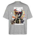 Saxnot, Totenkopf, 1st | Blaster, Oversize Bio T-Shirt, Unisex - Grau meliert
