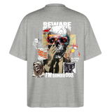 Saxnot, Totenkopf, 1st | Blaster, Oversize Bio T-Shirt, Unisex - Grau meliert