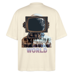 Denebris, Astronaut, 1st | Blaster, Oversize Bio T-Shirt, Unisex - Weißgrau