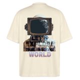 Denebris, Astronaut, 1st | Blaster, Oversize Bio T-Shirt, Unisex - Weißgrau