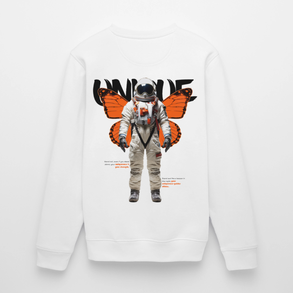 Lunaris, Astronaut, 1st | Roller, Unisex Bio-Sweatshirt - Weiß
