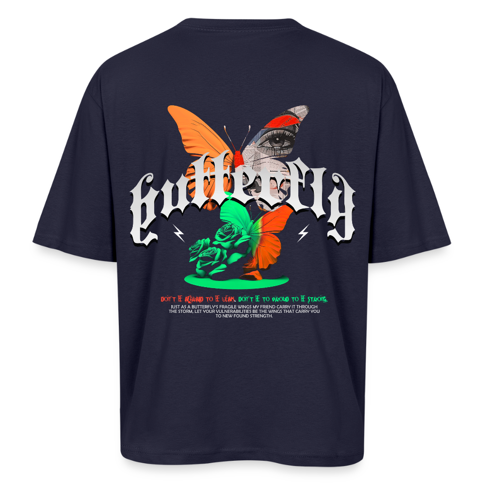 Noşîrêwan, Schmetterling, 1st | Breezy, Oversized Unisex T-Shirt - Navy