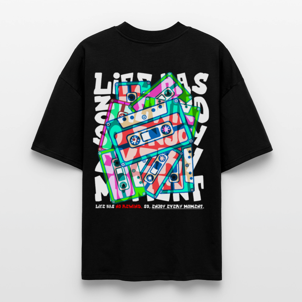 Raijin, Kassetten, 1st | Blaster, Oversize Bio T-Shirt, Unisex - Schwarz