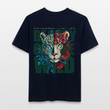 Irise, Leopard, 1st | Essential, Relaxed Fit Unisex Bio T-Shirt - Navy