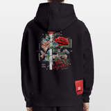 Loreley, Rose, 1st | Heavyweight Oversized Bio Hoodie, Unisex - SOLID BLACK
