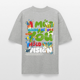 Thesean, Pinsel, 1st | Blaster, Oversize Bio T-Shirt, Unisex - Grau meliert