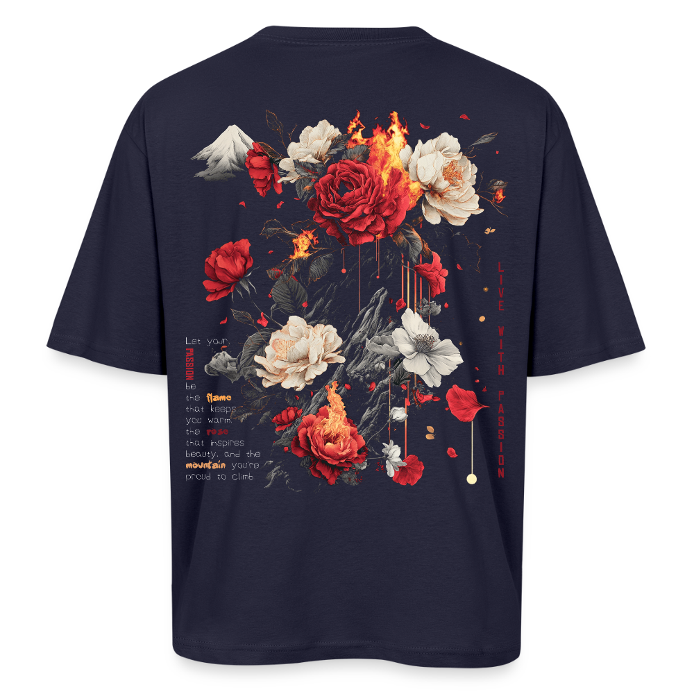 Manannan, Rose, 1st | Breezy, Oversized Unisex T-Shirt - Navy