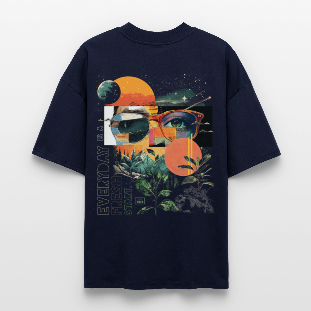 Izanagi, Sonnenbrille, 1st | Blaster, Oversize Bio T-Shirt, Unisex - Navy
