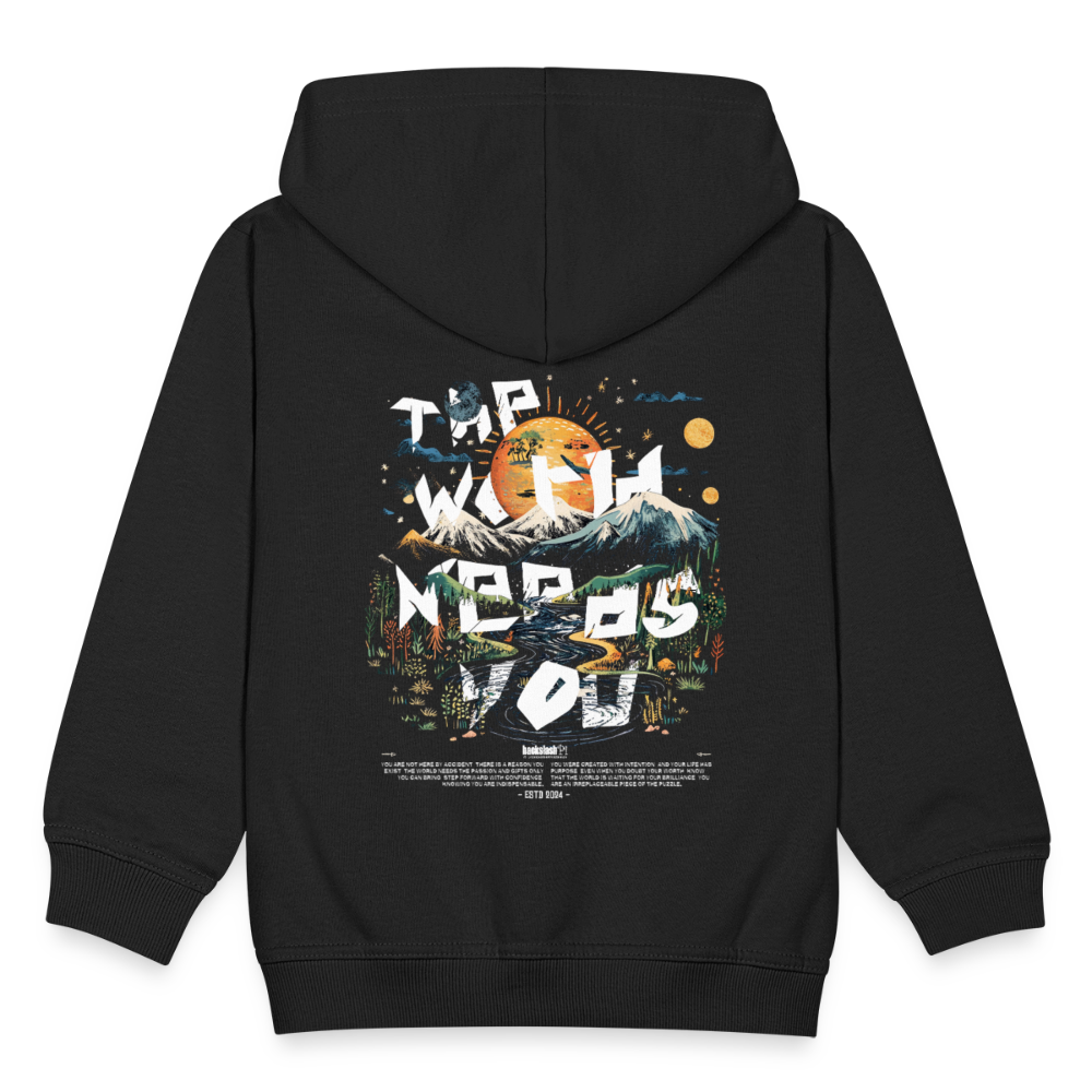 Ereshkigal, Berge, 1st | Kinder Zip Hoodie - Schwarz
