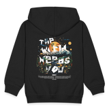 Ereshkigal, Berge, 1st | Kinder Zip Hoodie - Schwarz