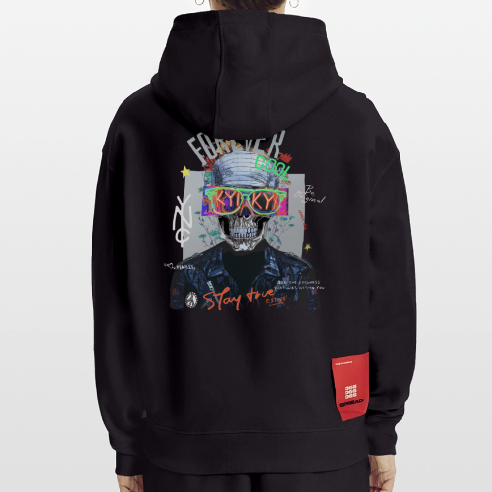 Fenriswolf, Totenkopf, 1st | Heavyweight Oversized Bio Hoodie, Unisex - SOLID BLACK