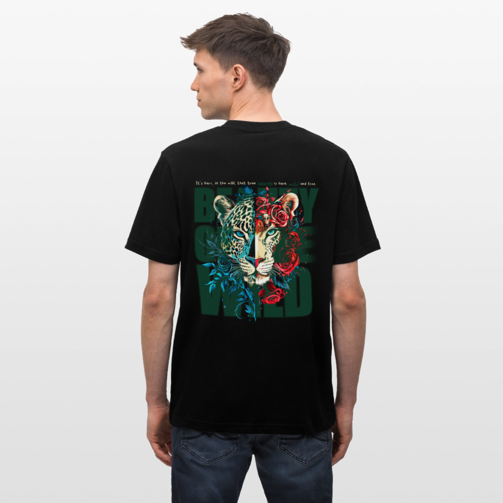 Irise, Leopard, 1st | Essential, Relaxed Fit Unisex Bio T-Shirt - Schwarz