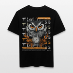 Marid, Eule, 1st | Essential, Relaxed Fit Unisex Bio T-Shirt - Schwarz