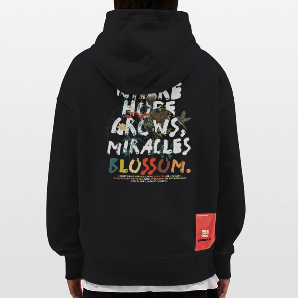 Quetzalcoatl, Vogel, 1st | Heavyweight Oversized Bio Hoodie, Unisex - SOLID BLACK