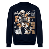 Tezcatlipoca , Hunde & Skelet, 1st | Roller, Unisex Bio-Sweatshirt - Navy
