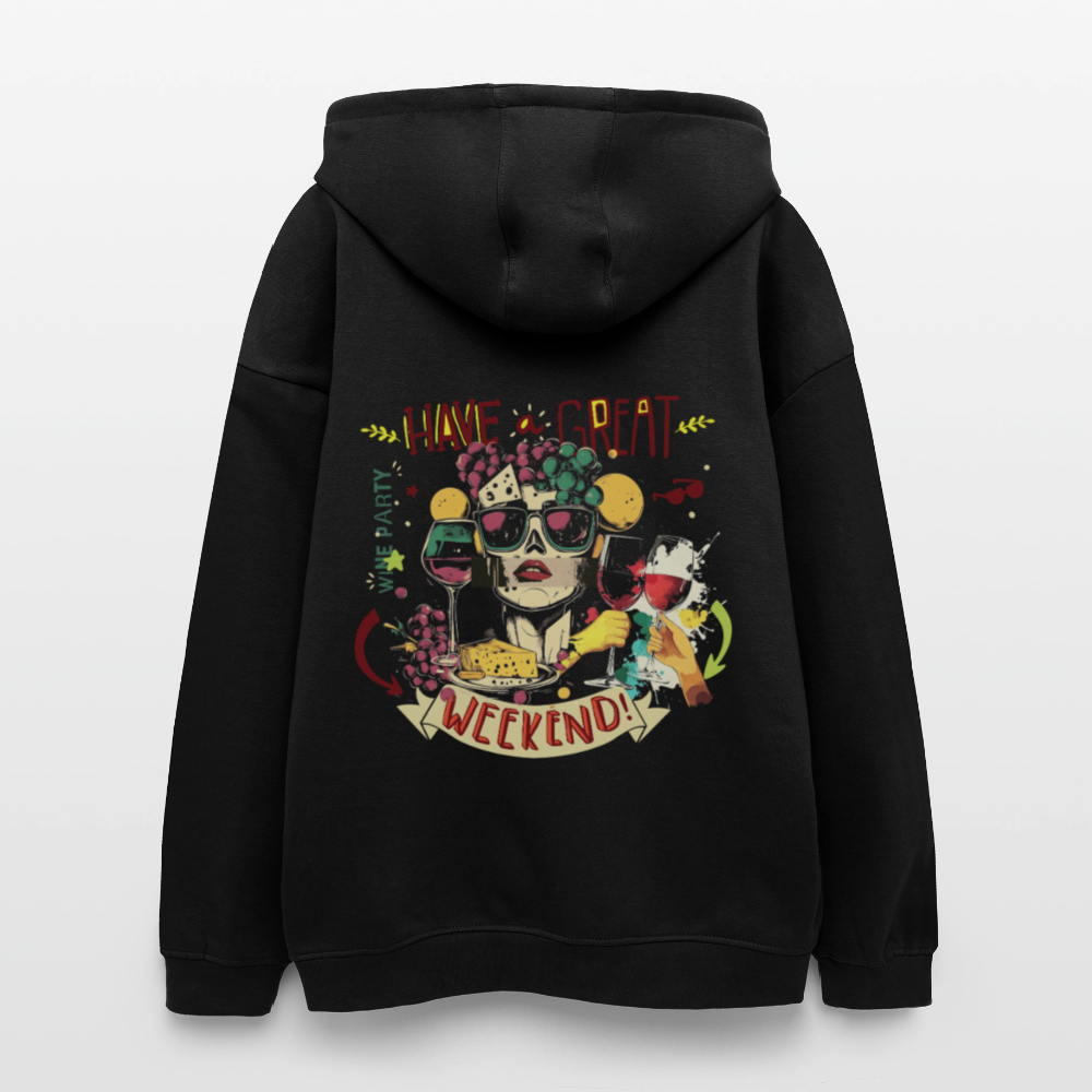 Ruh, Trauben, 1st | Freshhood, Oversized Unisex Hoodie - Schwarz