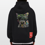 Oceani, Berge, 1st | Heavyweight Oversized Bio Hoodie, Unisex - SOLID BLACK