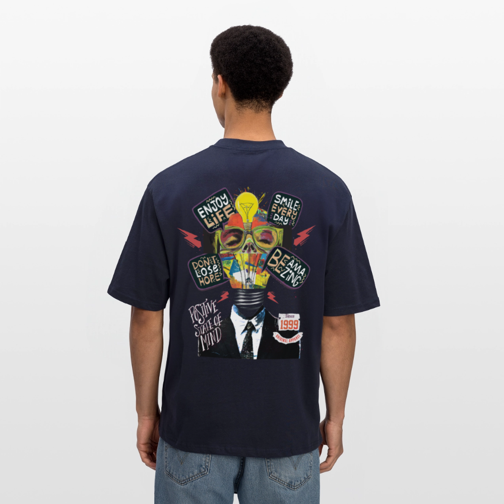 Dandan, Glühbirne, 1st | Breezy, Oversized Unisex T-Shirt - Navy