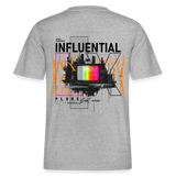 Flamethar, Fernseher, 1st | Essential, Relaxed Fit Unisex Bio T-Shirt - Grau meliert