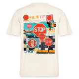 Solvarion, Stopp, 1st | Essential, Relaxed Fit Unisex Bio T-Shirt - Naturweiß 