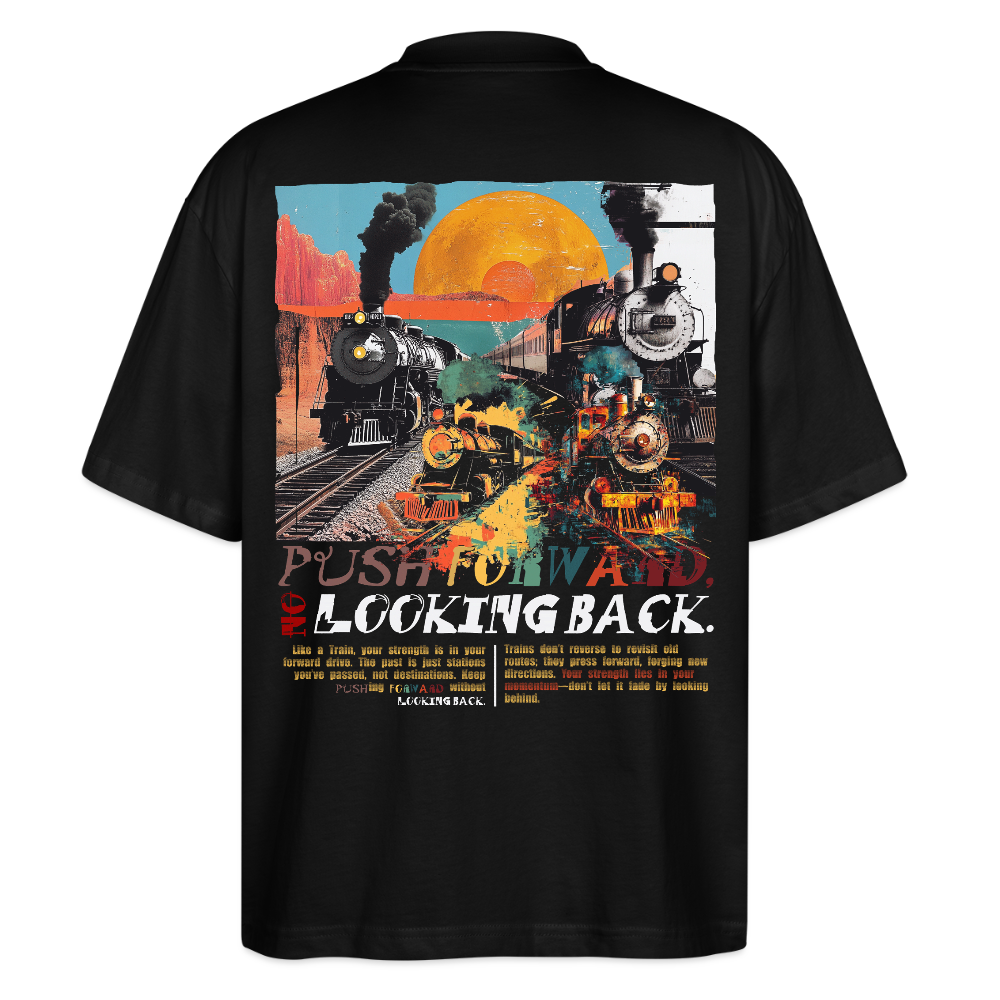 Morphean, Lokomotive, 1st | Blaster, Oversize Bio T-Shirt, Unisex - Schwarz