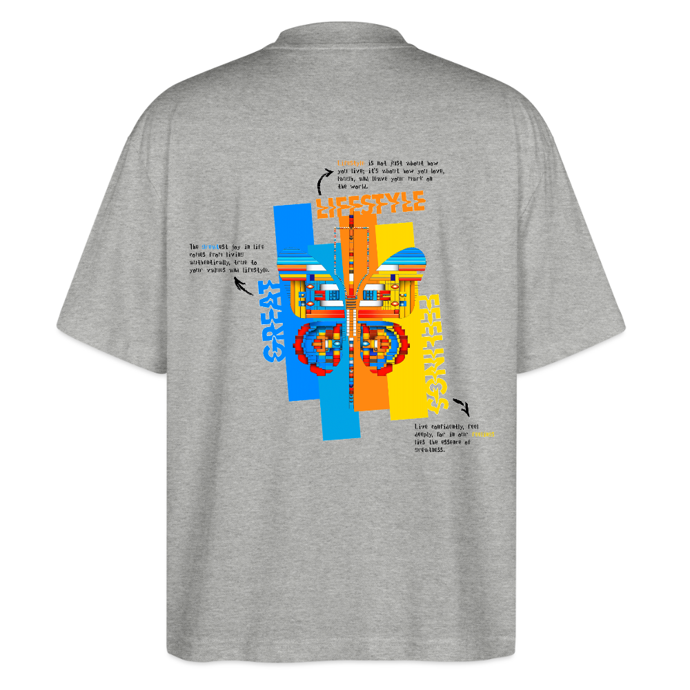 Nebularis, Schmetterling, 1st | Blaster, Oversize Bio T-Shirt, Unisex - Grau meliert