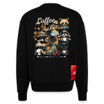 Tritonan, Kaffee, 1st | Heavyweight Oversized Bio Sweater, Unisex - SOLID BLACK