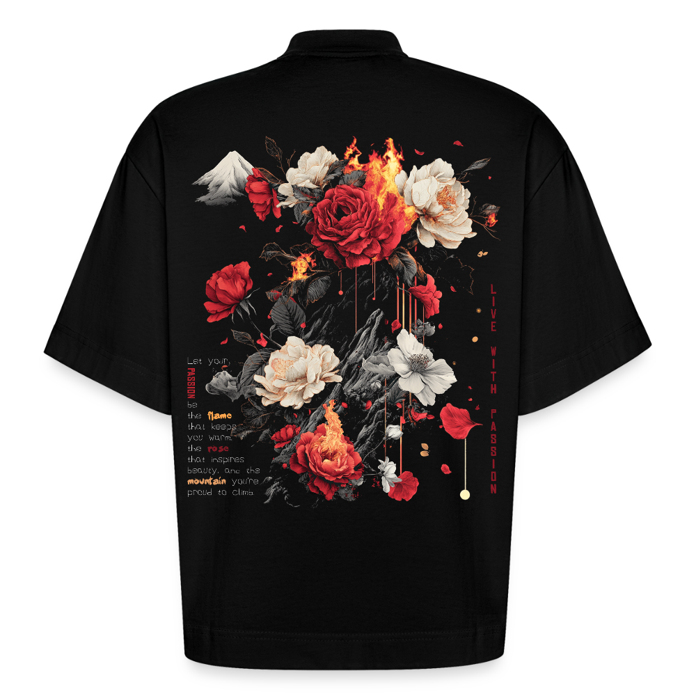 Manannan, Rose, 1st | Boxy, Heavyweight Bio T-Shirt, Unisex - SOLID BLACK