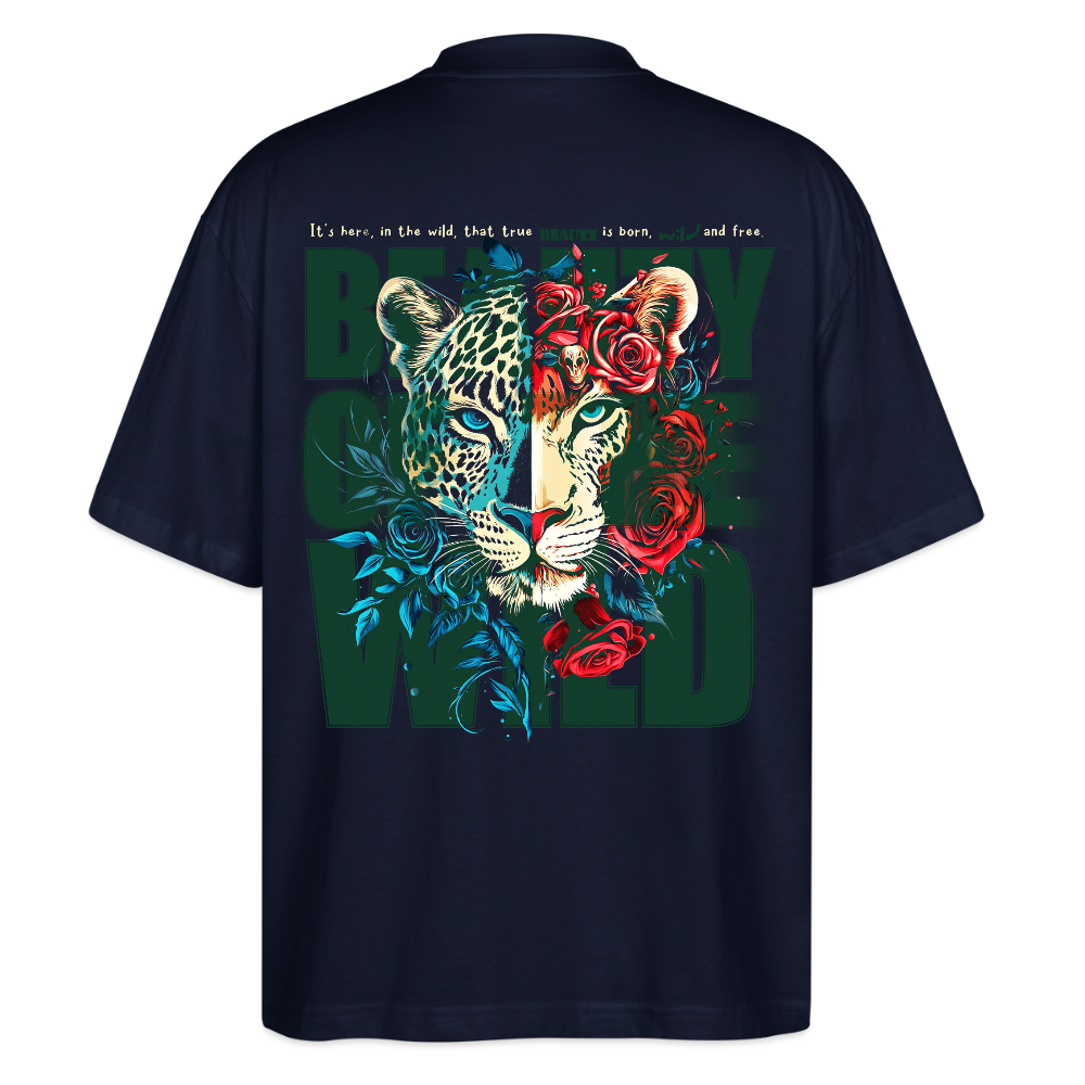 Irise, Leopard, 1st | Blaster, Oversize Bio T-Shirt, Unisex - Navy