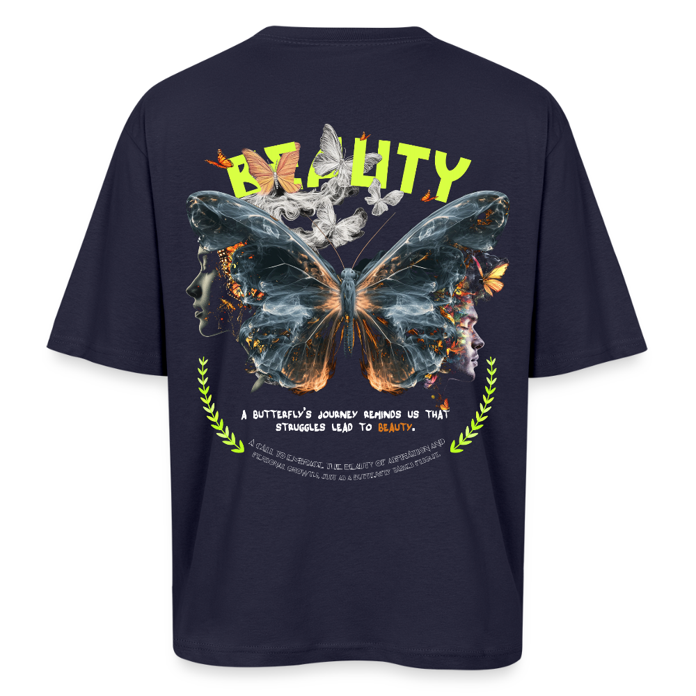 Harith, Schmetterling, 1st | Breezy, Oversized Unisex T-Shirt - Navy