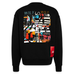 Anankean, Zebrastreifen, 1st | Heavyweight Oversized Bio Sweater, Unisex - SOLID BLACK