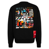 Anankean, Zebrastreifen, 1st | Heavyweight Oversized Bio Sweater, Unisex - SOLID BLACK