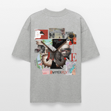 Zentharior, Schmetterling, 1st | Blaster, Oversize Bio T-Shirt, Unisex - Grau meliert